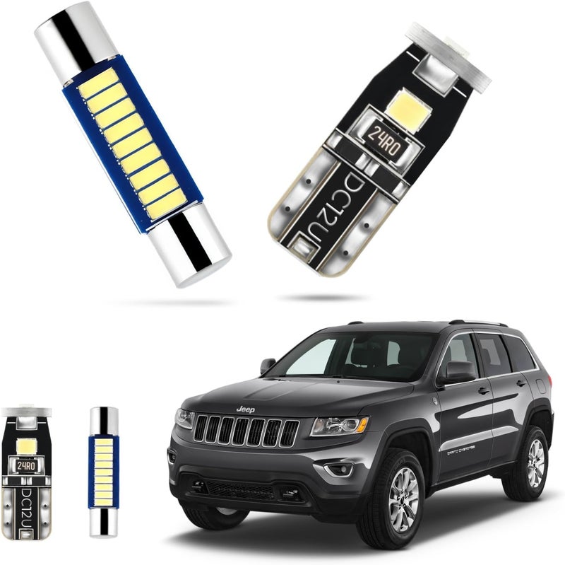 EASY EAGLE LED Interior Car Lights for Grand-Cherokee-2011-2020: 15 Piece Kit White LED Light Bulbs - Super Bright 6000K + Install Tool - Image 1